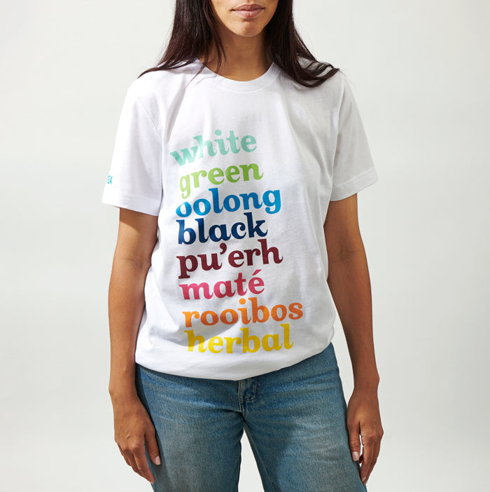 White Classic Tea Types Tee Size M