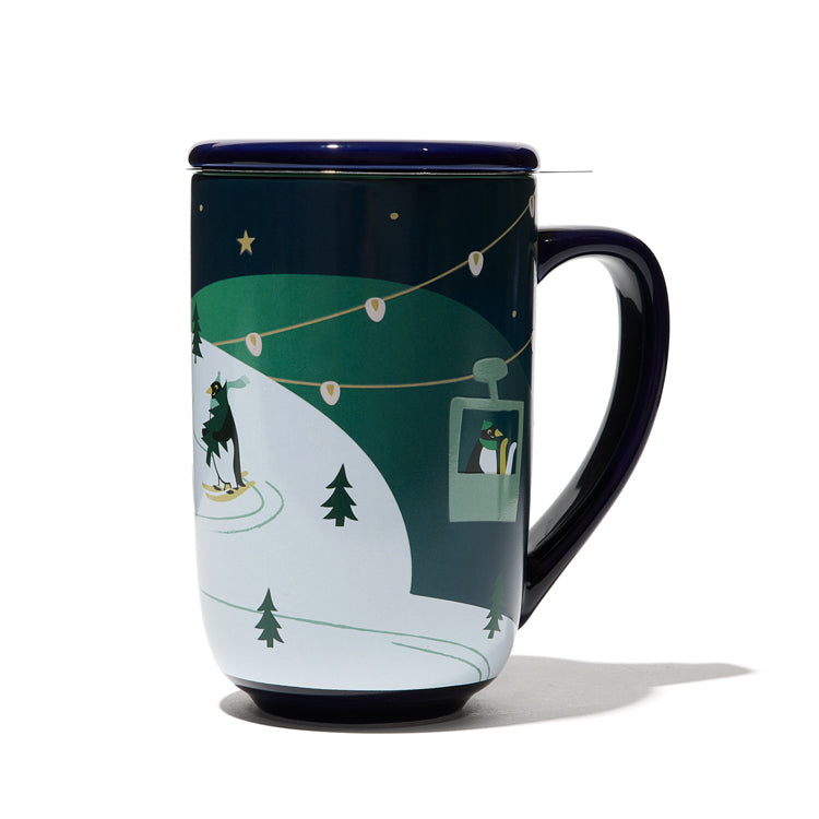 Skiing Penguin Colour Changing Nordic Mug