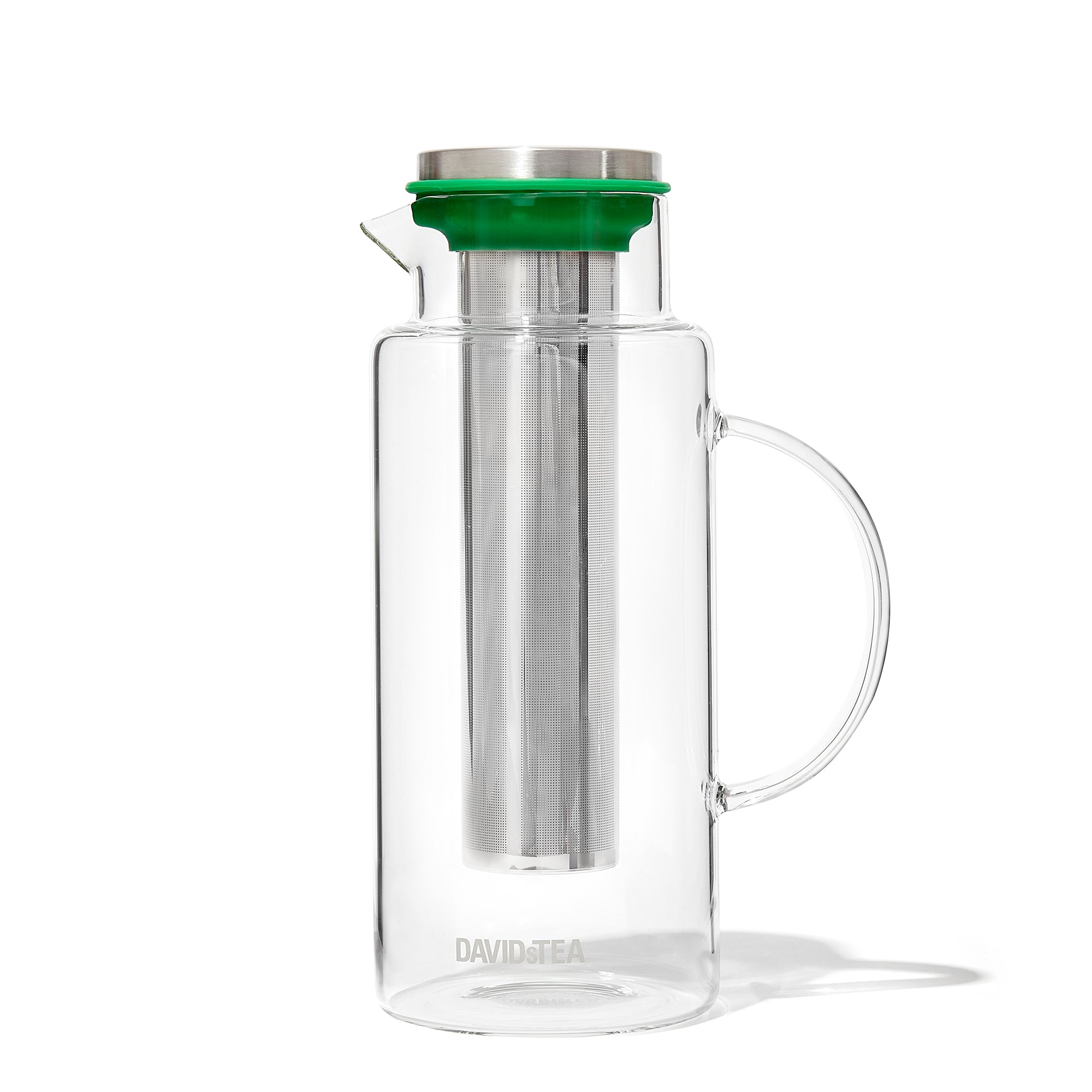 Davids Tea Pitcher Press Green Glass Tea Pitcher