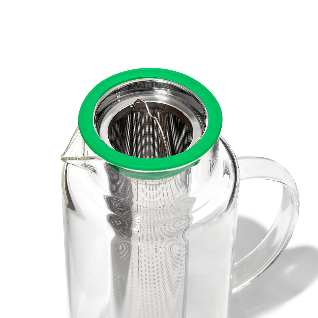 Green Glass Tea Pitcher