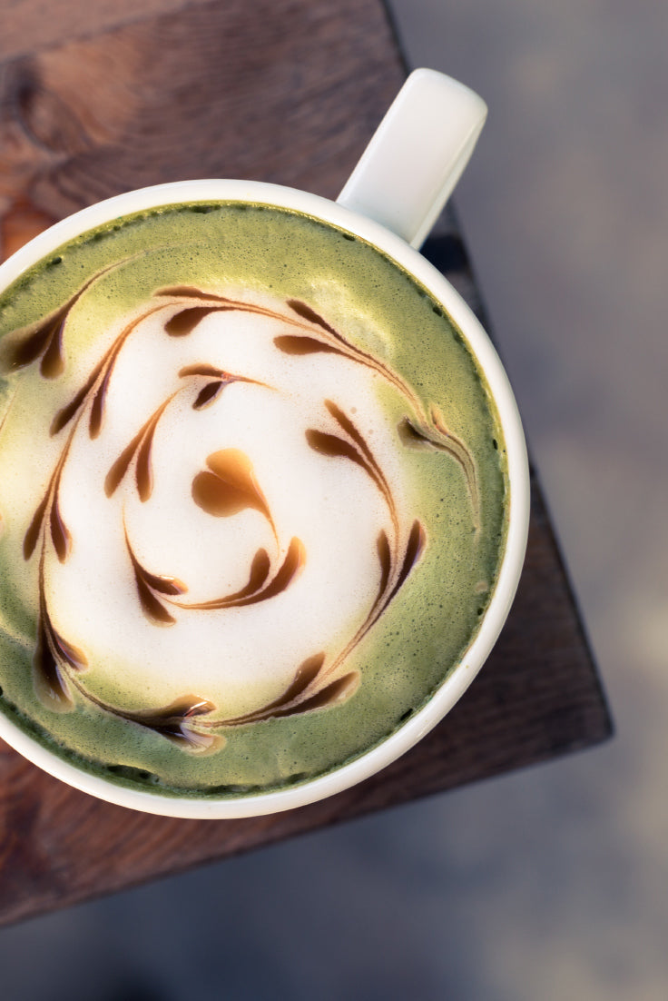 creamy matcha hot chocolate