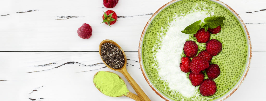 Fruity Matcha Chia Pudding