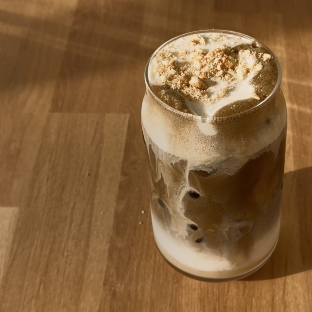 Banana Cream Pie Hojicha Latte