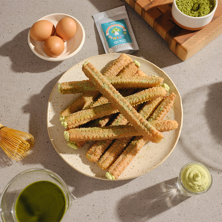 white chocolate matcha churros