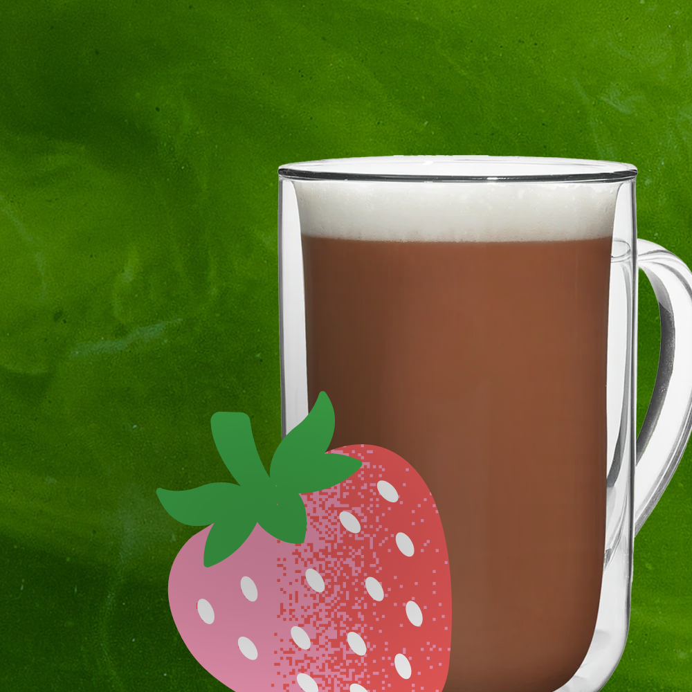 Strawberry Shortcake Hojicha Latte