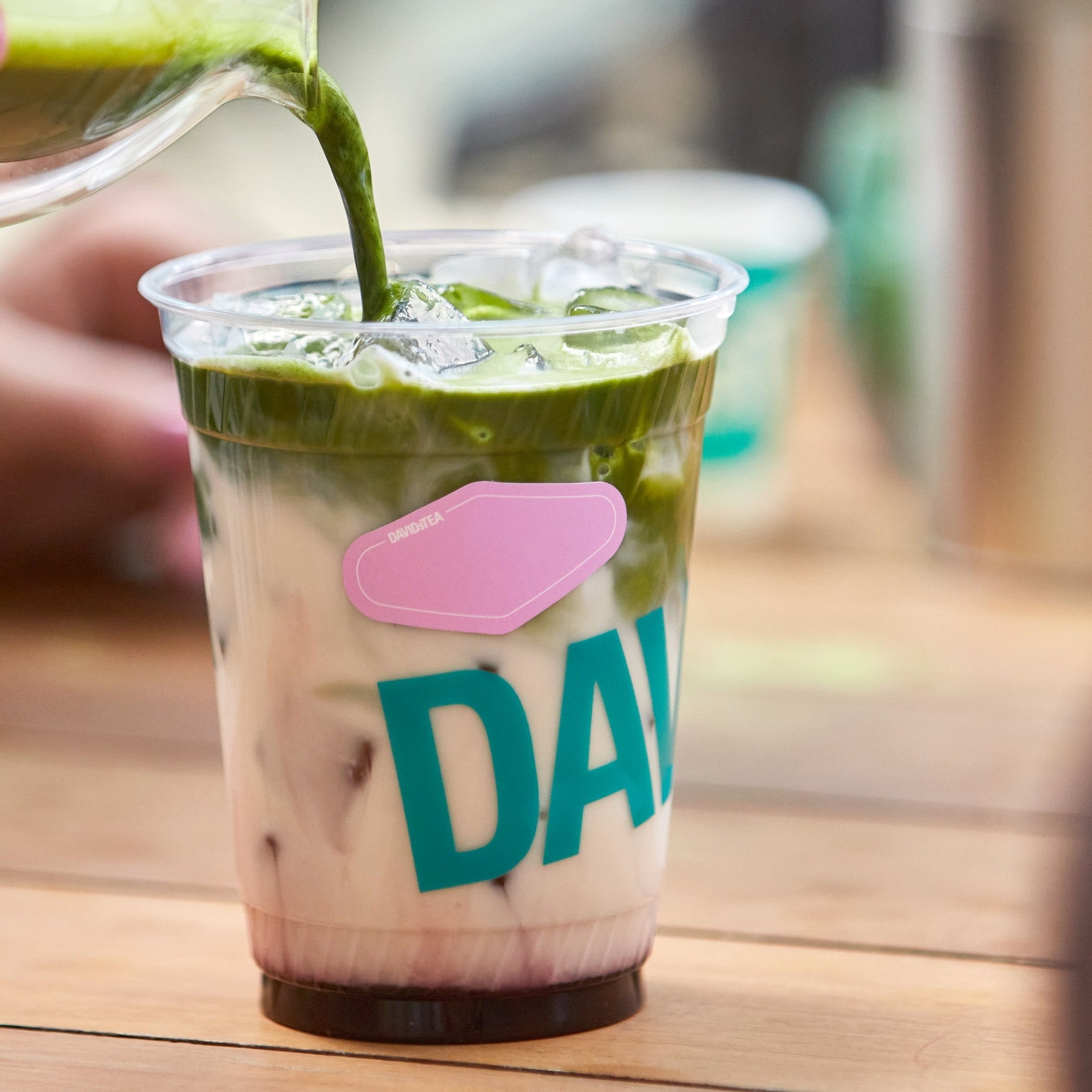 cherry swirl matcha latte