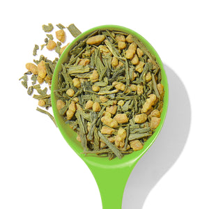 Organic Matcha Genmaicha Green front view