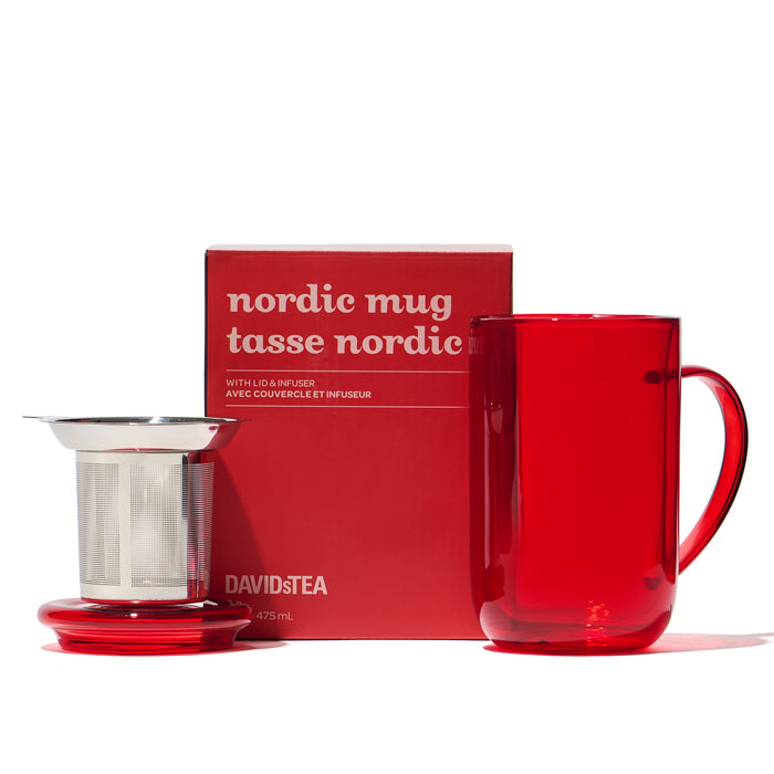 Tasse Nordic en verre à double paroi rouge rubis