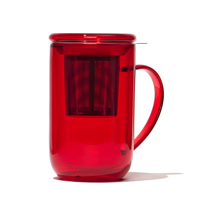 Tasse Nordic en verre à double paroi rouge rubis