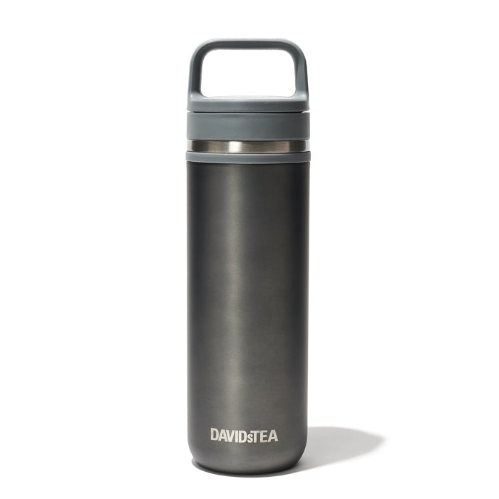 Metallic Grey Carry Travel Mug