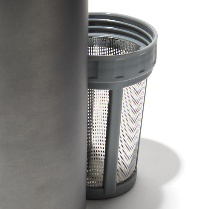 Metallic Grey Carry Travel Mug