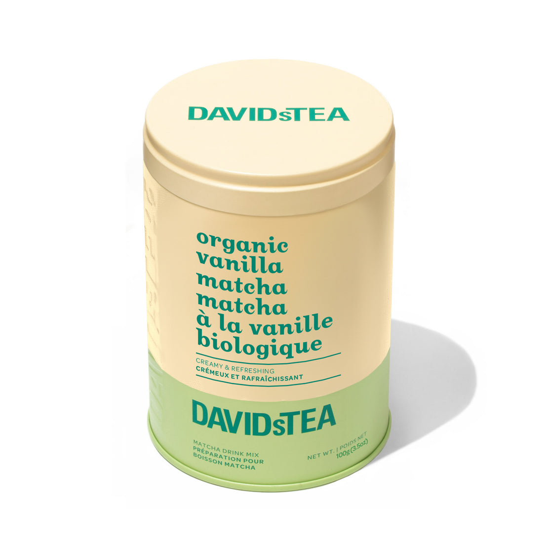 Boîte à motif de thé Matcha à la vanille biologique