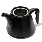 Black Camellia Ceramic Teapot & Teacup Set  detail