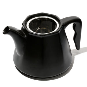 Black Camellia Ceramic Teapot & Teacup Set  detail