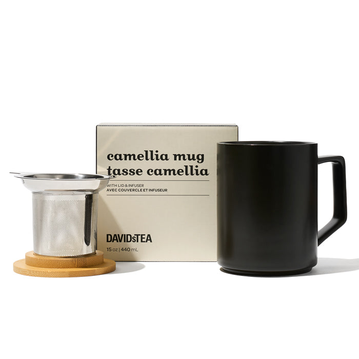 Tasse à thé en céramique Camellia noire
