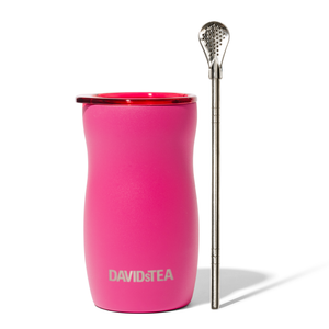 fuchsia pink mate cup and straw