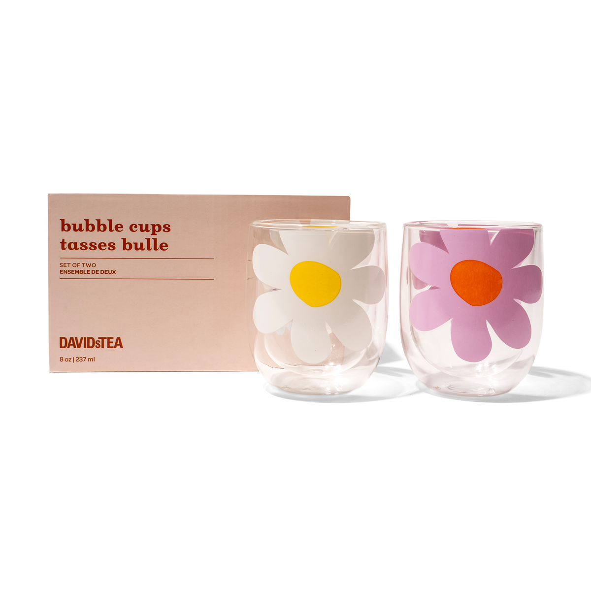 Daisy Double Walled Glass Bubble Cup Set  secondary
