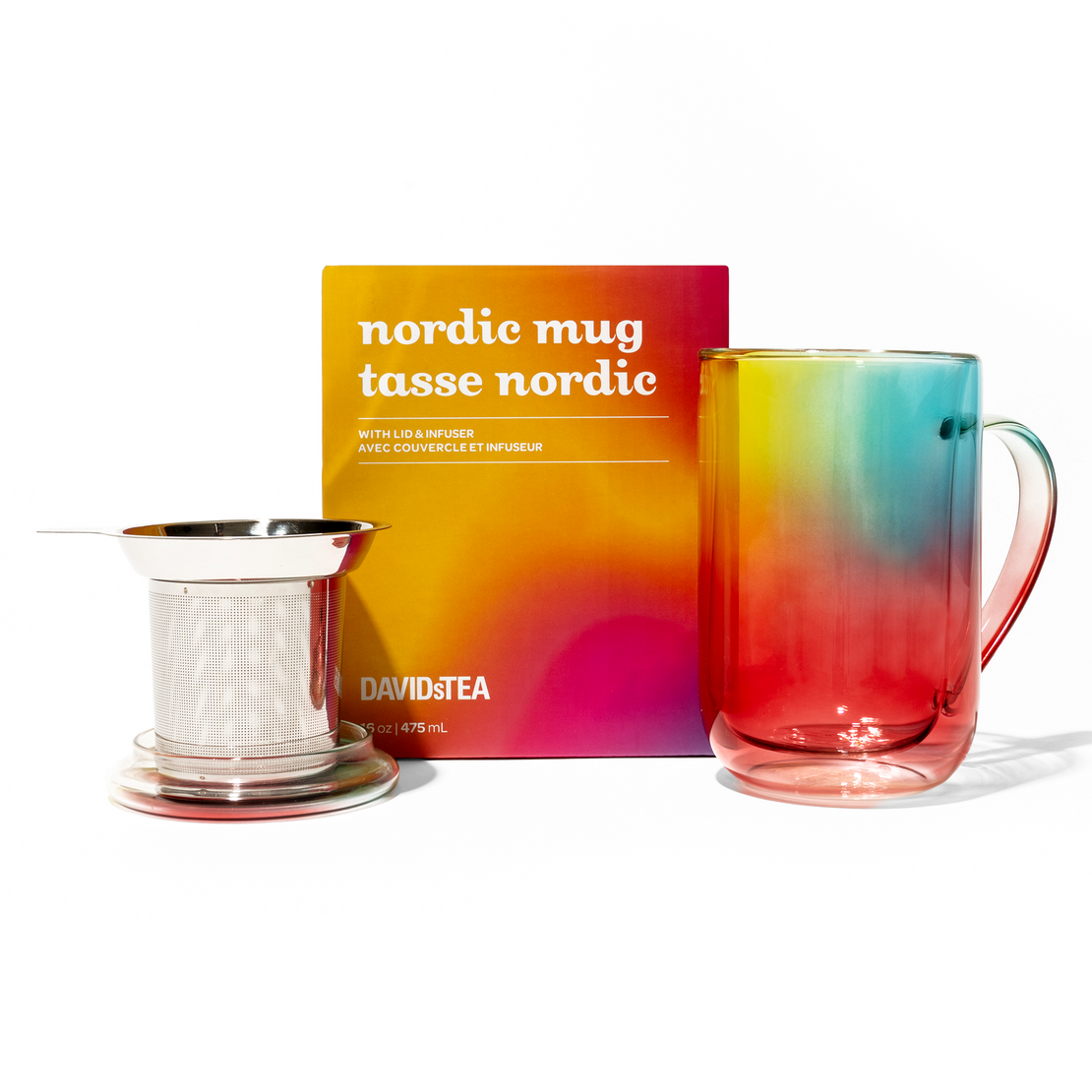 Rainbow Glow Double Walled Nordic Mug  front view