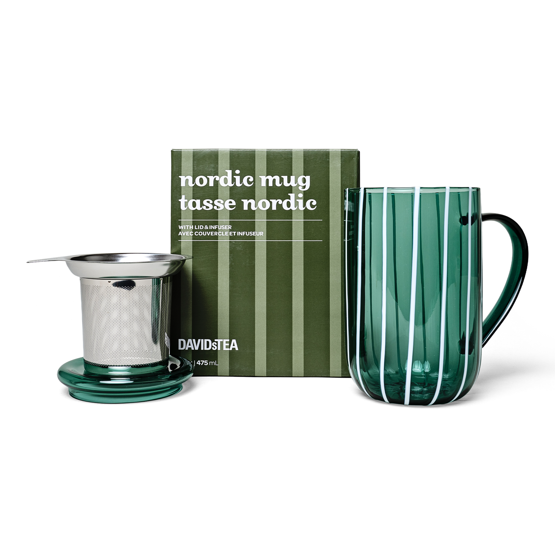 Painted Stripe Coloured Glass Nordic Mug