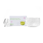 Clear glass matcha bowl in packaging