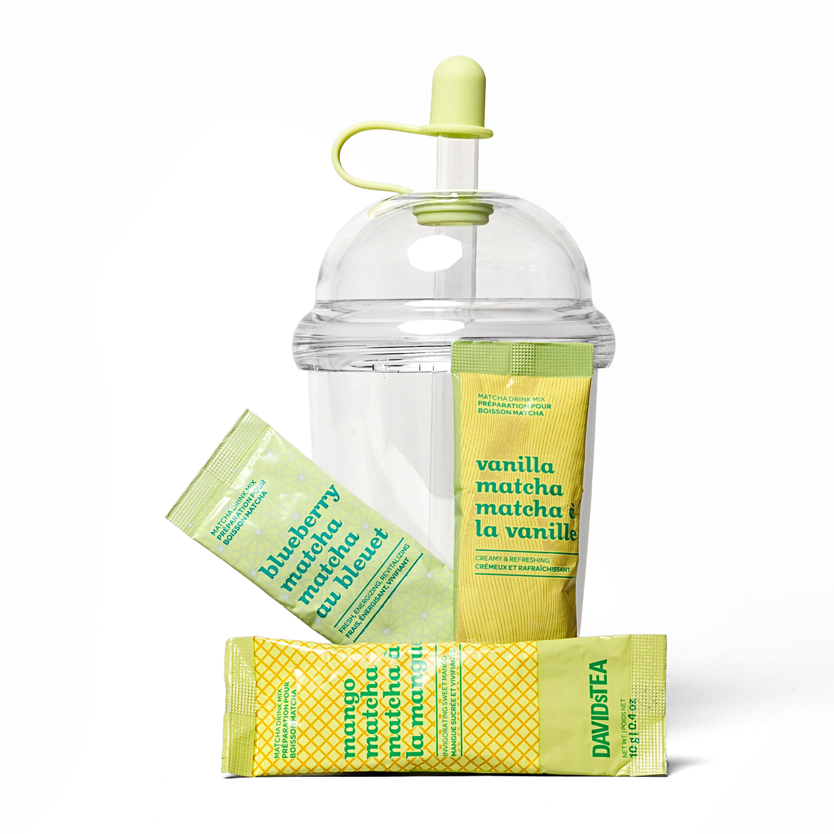 Ensemble gobelet et portions individuelles Matcha à emporter