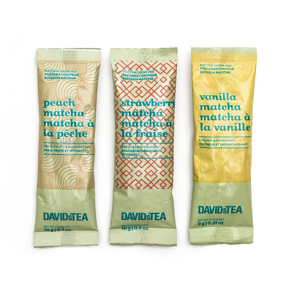 Boîte de portions individuelles de matchas aromatisés assortis