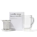 Double Walled Glass Nordic Mug with Infuser  front view