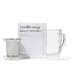 Double Walled Glass Nordic Mug with Infuser  front view