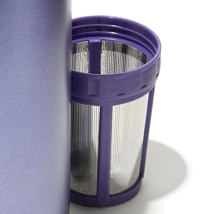 Tasse de voyage à poignée mauve métallique