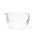 Double Walled Glass Matcha Bowl With Spout  front view