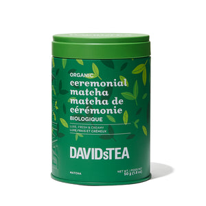 Organic Ceremonial Matcha Tea Printed Tin Matcha front view