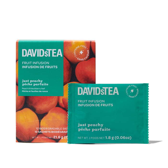 Just Peachy Tea Pack of 12 Sachets – DAVIDsTEA