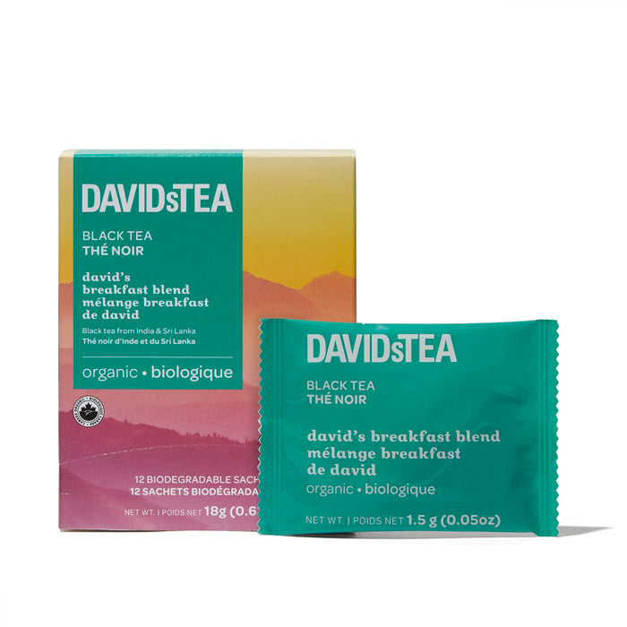 Organic David's Breakfast Blend Tea Pack of 12 Sachets