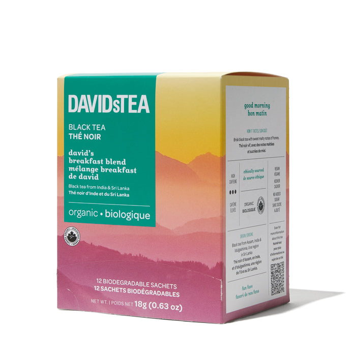 Organic David's Breakfast Blend Tea Pack of 12 Sachets