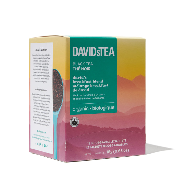 Organic David's Breakfast Blend Tea Pack of 12 Sachets