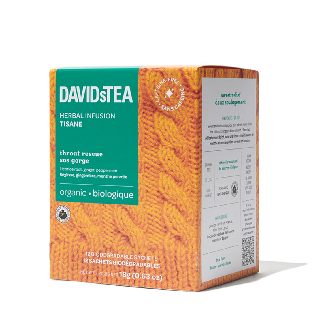 Organic Throat Rescue Tea Pack of 12 Sachets  more detail 