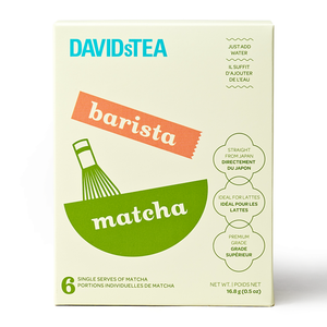 Barista matcha box with single serves sachets