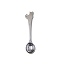 Stainless steel tea spoon with a cat-shaped handle.
