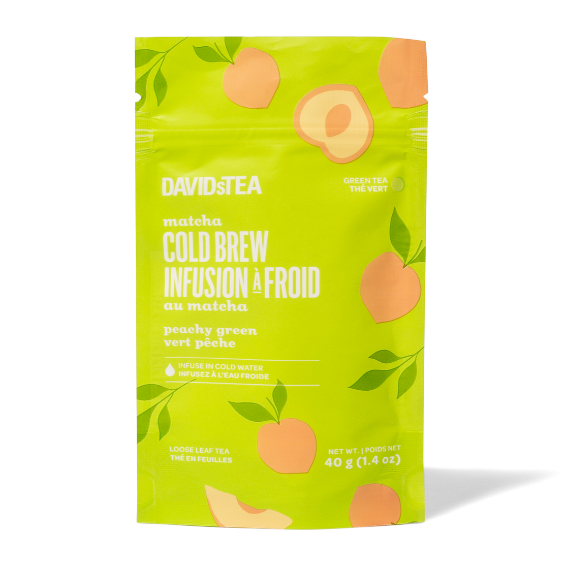 Peachy Green Cold Brew Tea Green front view