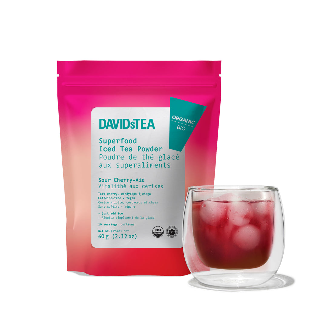 Poudre de thé glacé aux superaliments Vitalithé aux cerises biologique