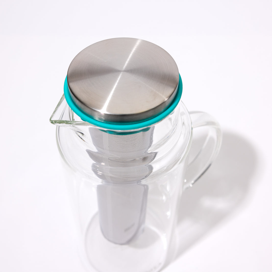 Teal Glass Pitcher