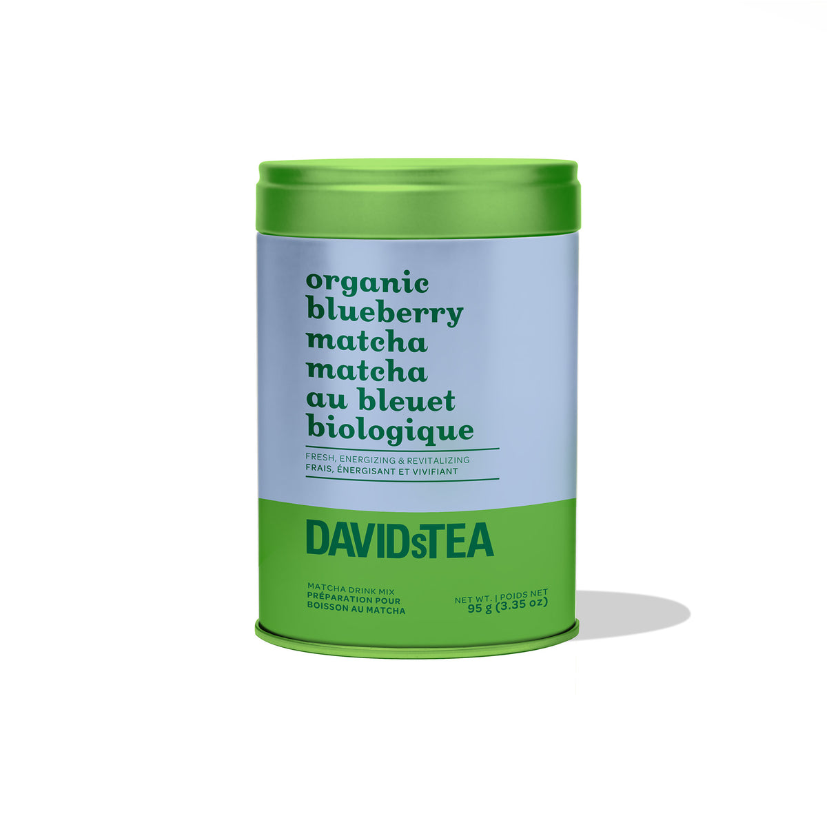 Organic Blueberry Matcha Iconic Tin Matcha Drink Mix front view