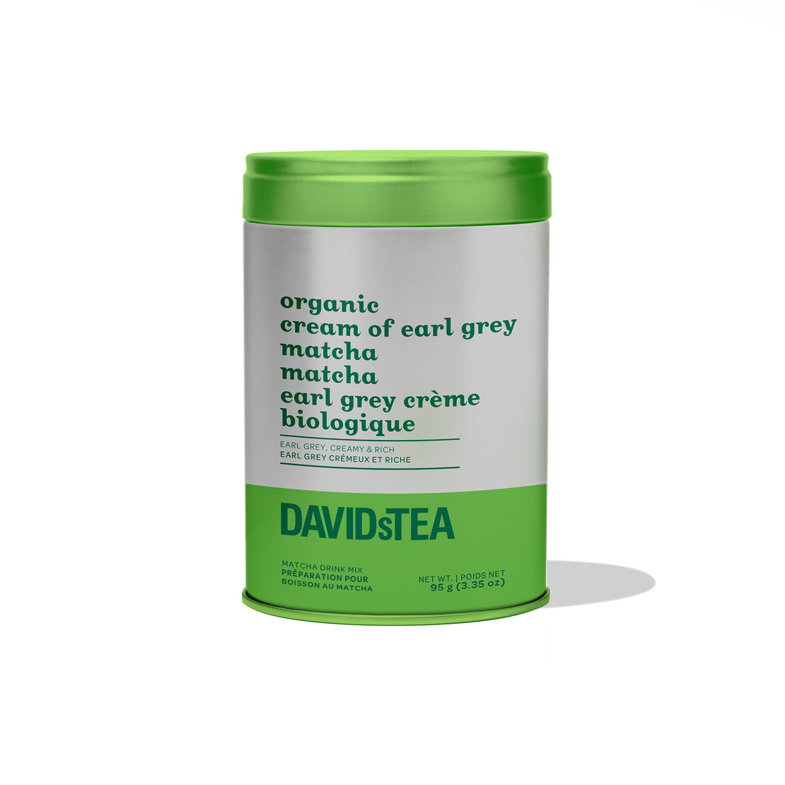 Boîte iconique de Matcha Earl Grey crème biologique