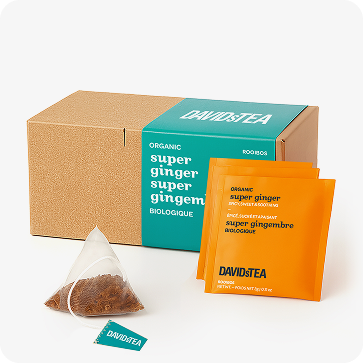 Tea sachet box with individually wrapped sachets