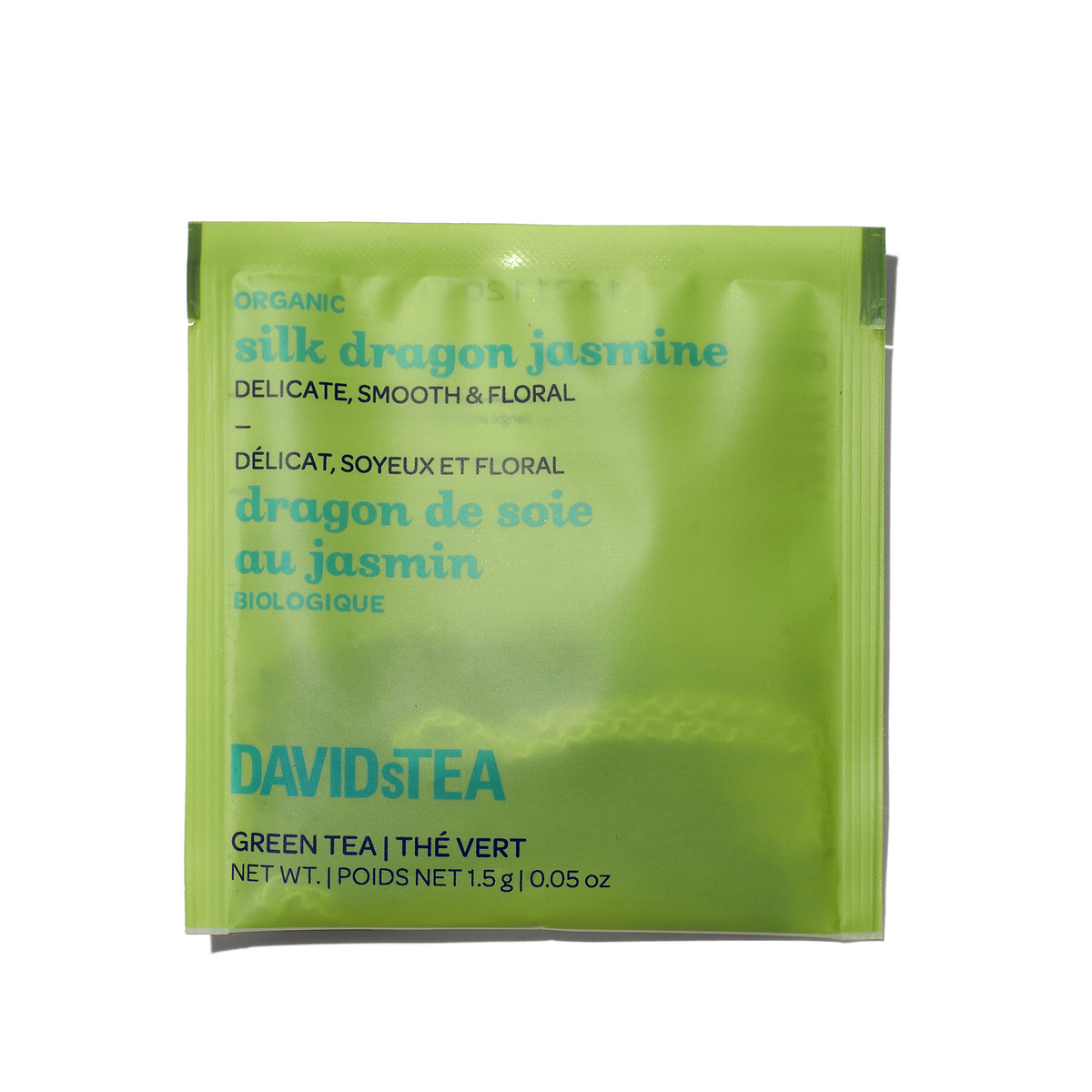 Organic Silk Dragon Jasmine Tea Pack of 25 Sachets Green front view
