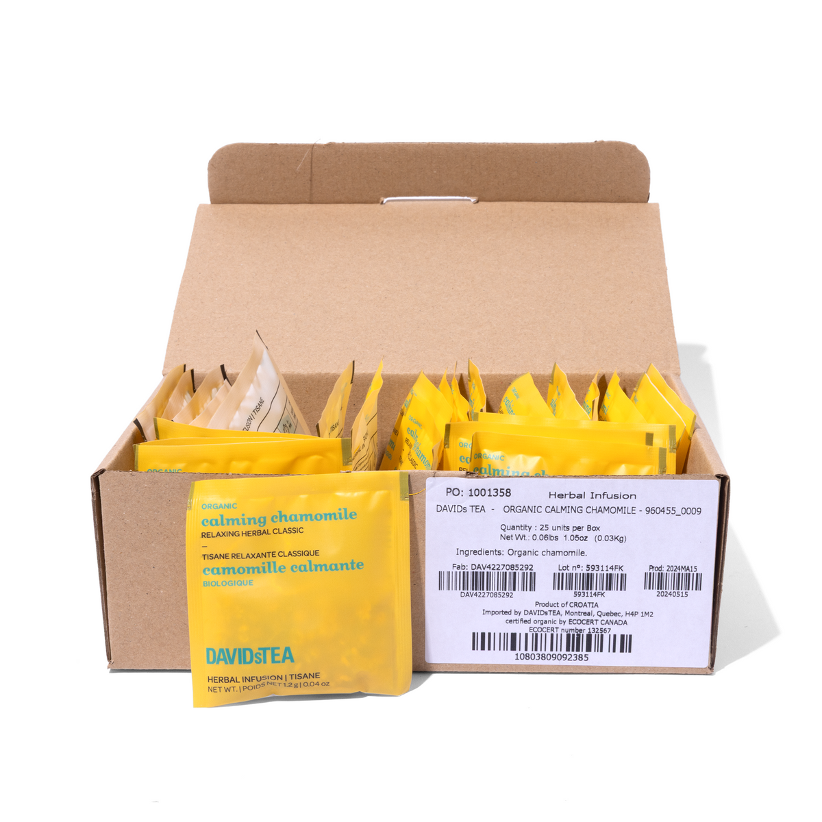 Organic Calming Chamomile Tea Pack of 25 Sachets  more detail