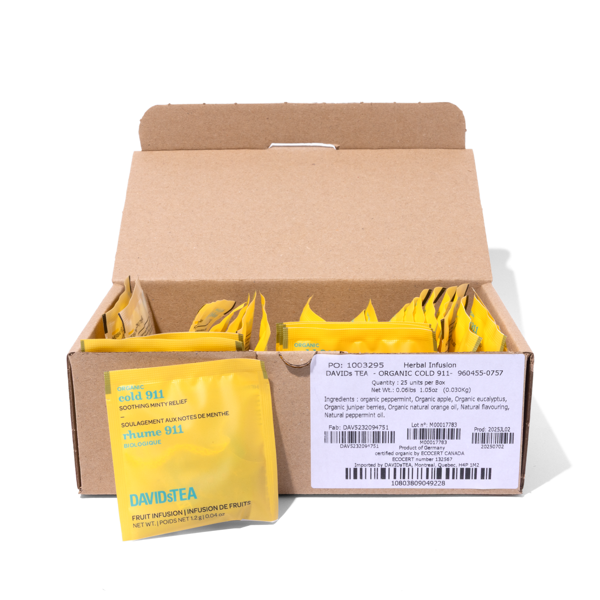 Organic Cold 911 Tea Pack of 25 Sachets  more detail