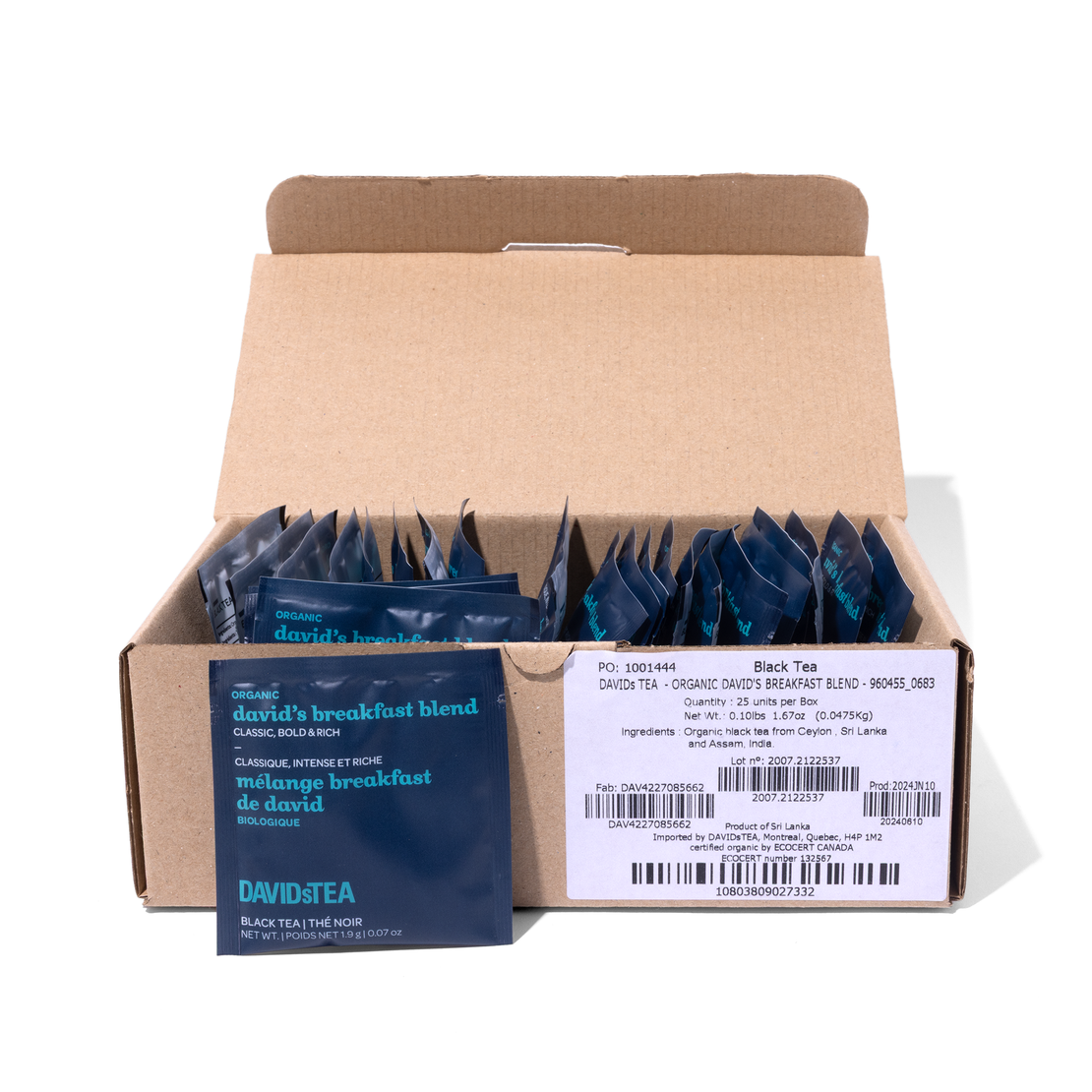 Organic David's Breakfast Blend Tea Pack of 25 Sachets  more detail 