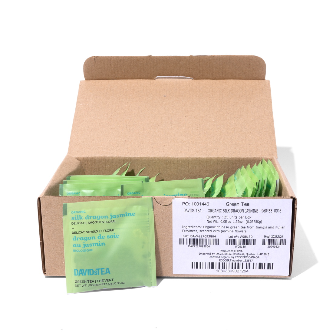 Organic Silk Dragon Jasmine Tea Pack of 25 Sachets  more detail 
