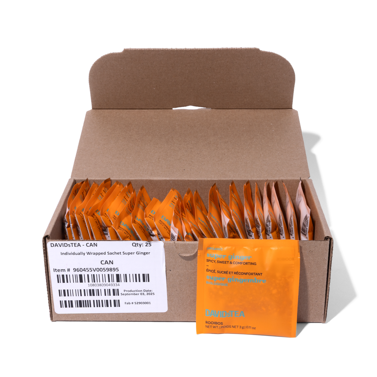 Organic Super Ginger Tea Pack of 25 Sachets  more detail 